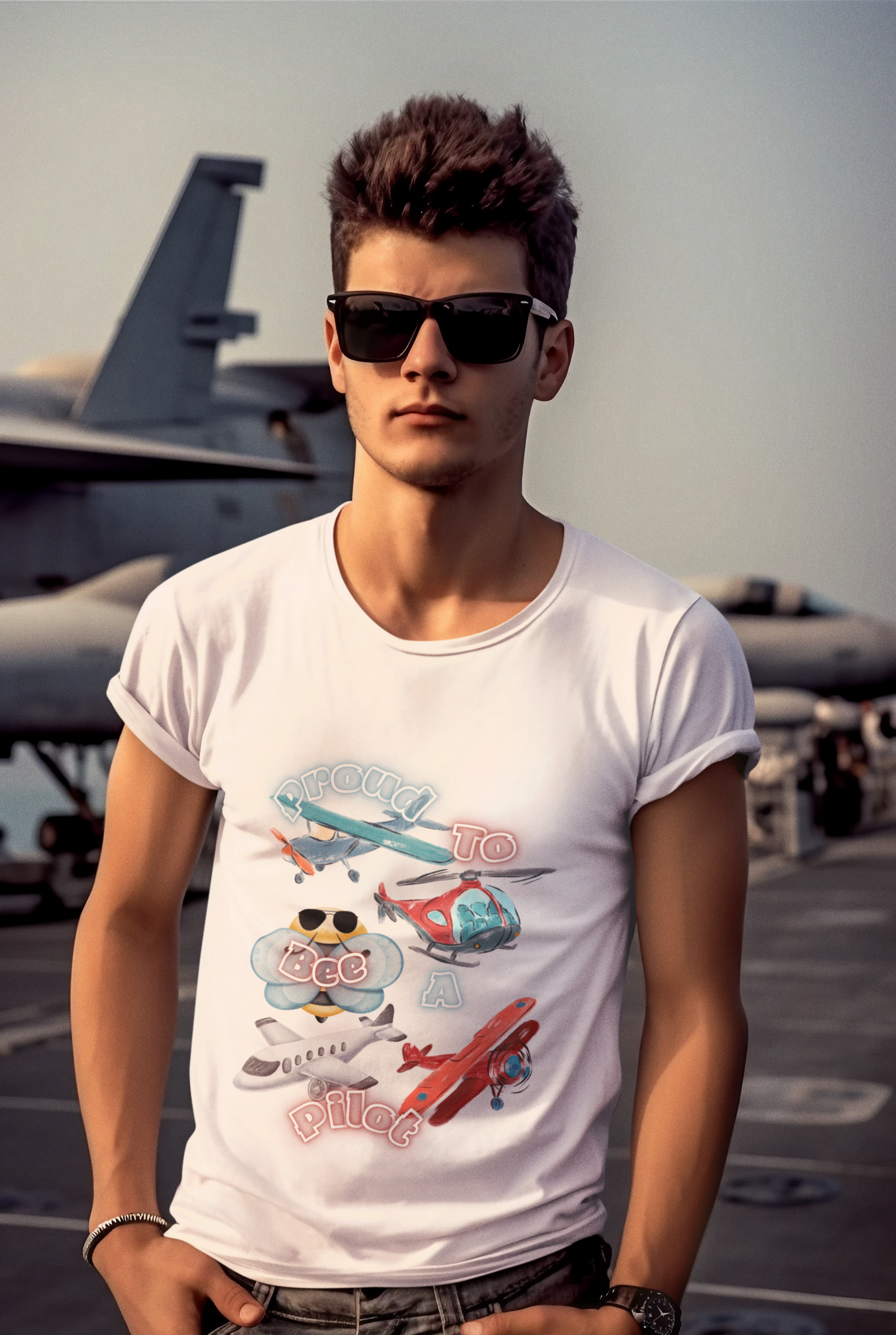 Proud To Bee A Pilot- Unisex Premium t-shirt